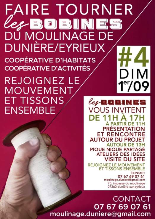 les Bobines du moulinage de Dunière sur Eyrieux vous invitent à rejoindre le mouvement et à tisser ensemble 