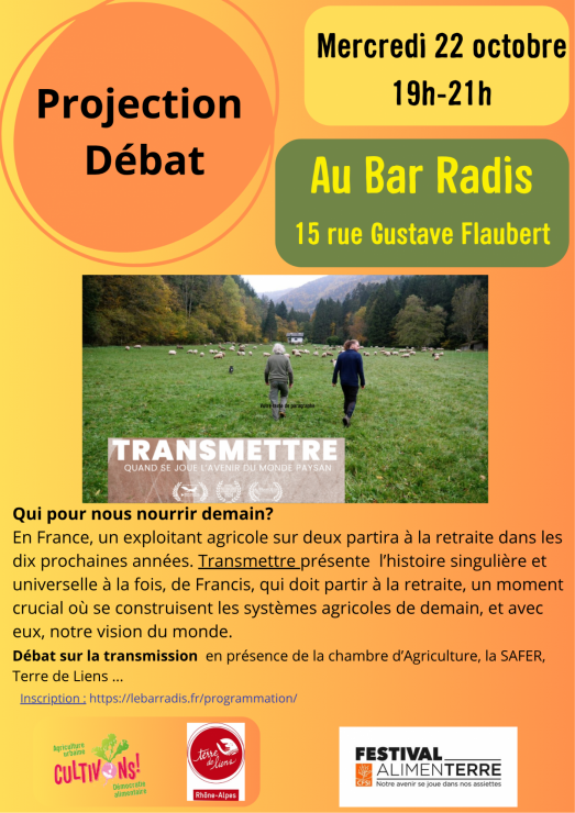 Documentaire sur la transmission de fermes suivi d'un débat