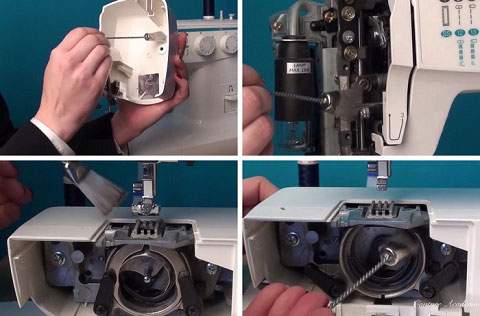 Apprendre à utiliser sa machine à coudre personne nettoyant une machine à coudre