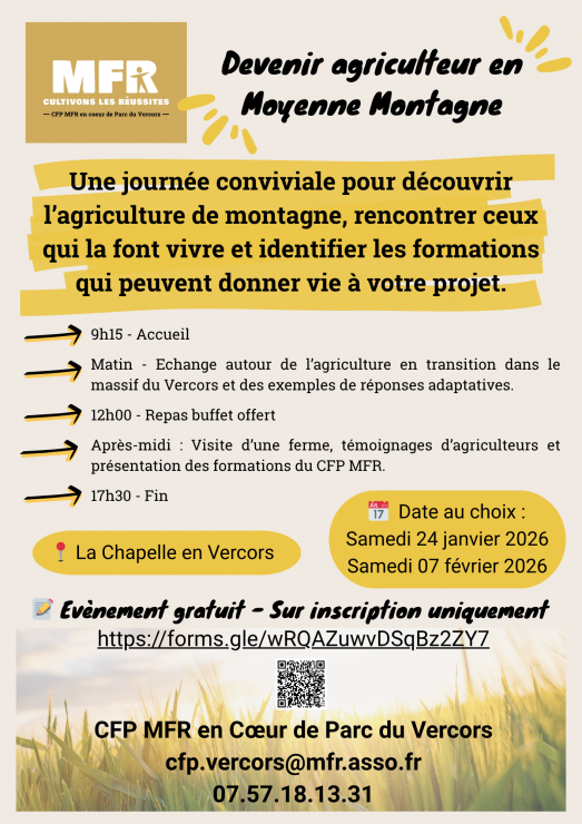 Journée : Devenir Agriculteur en Moyenne Montagne