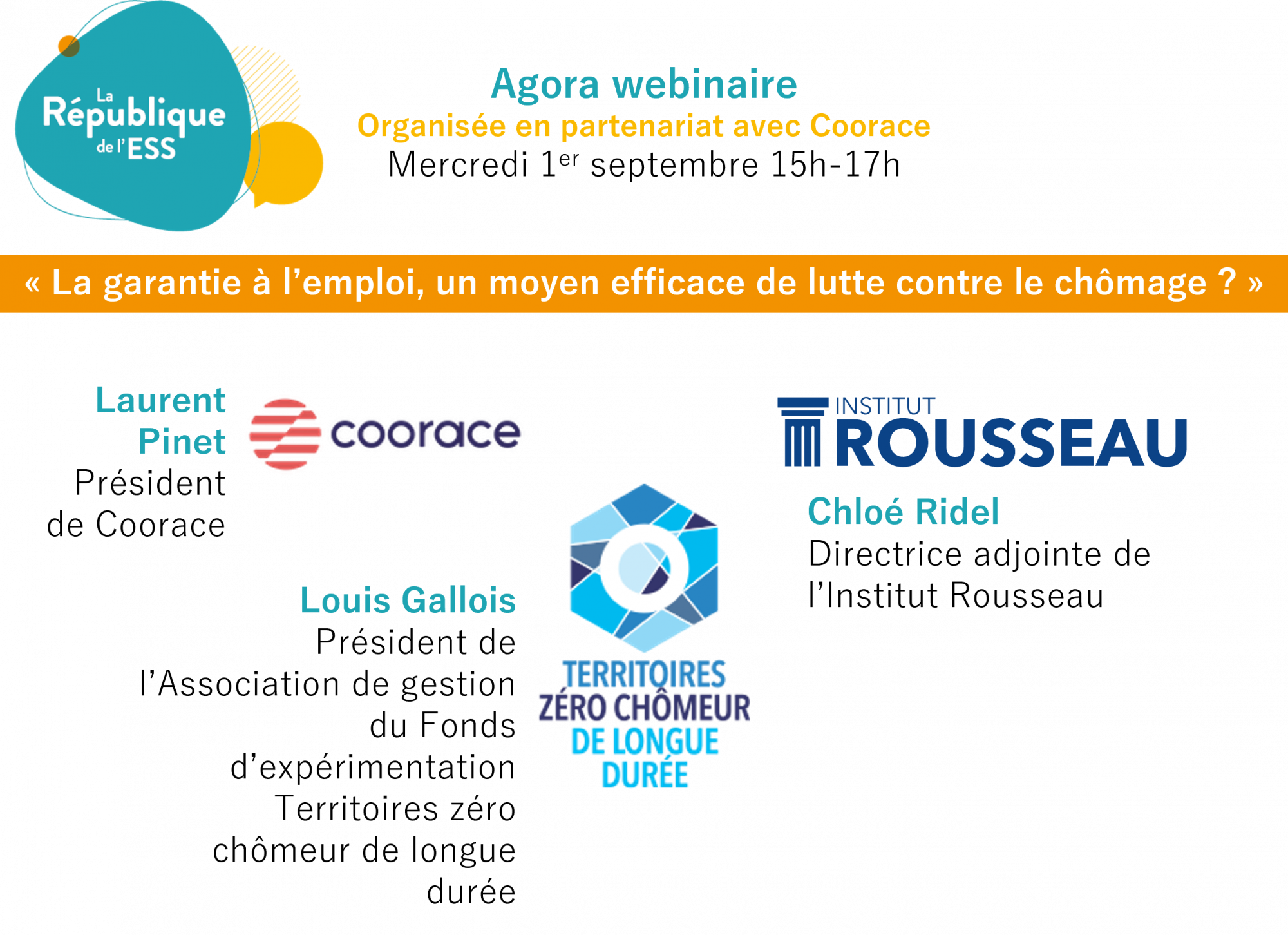Agora République de l&rsquo;ESS – 1er septembre : la garantie à l’emploi, un moyen efficace de lutte contre le chômage ?