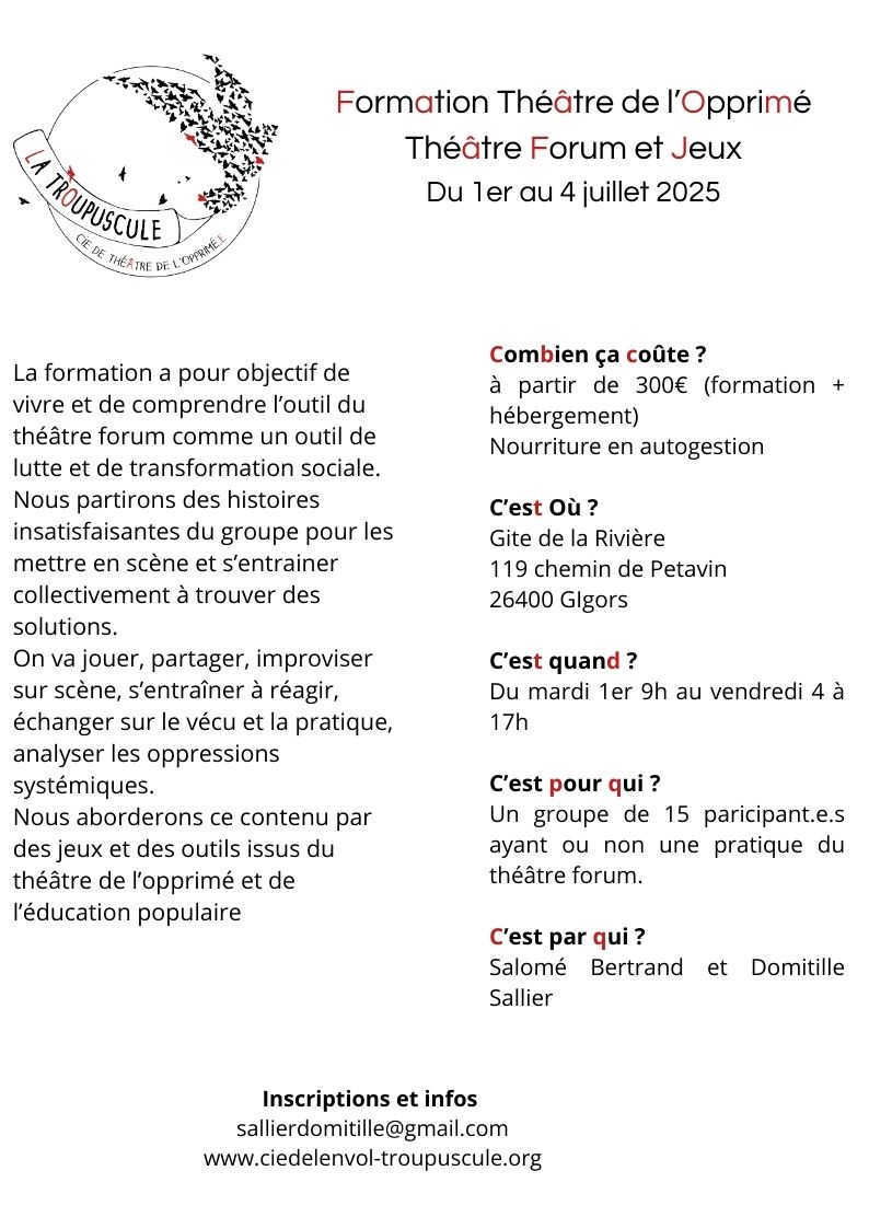 Formation Théâtre de l&rsquo;Opprimé – Théâtre Forum